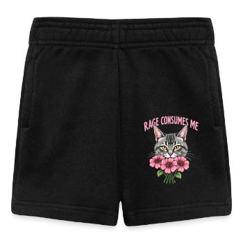 Rage Consumes Me Lustiges Katzenblümchen - Baby Shorts - Schwarz - Vorne