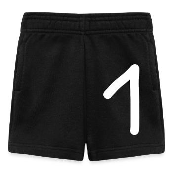 1 Nummer eins Zahl weiß Geburtstag - Baby Shorts - Schwarz - Vorne
