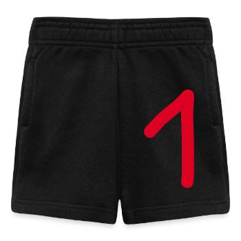 1 Nummer eins Zahl rot Geburtstag - Baby Shorts - Schwarz - Vorne