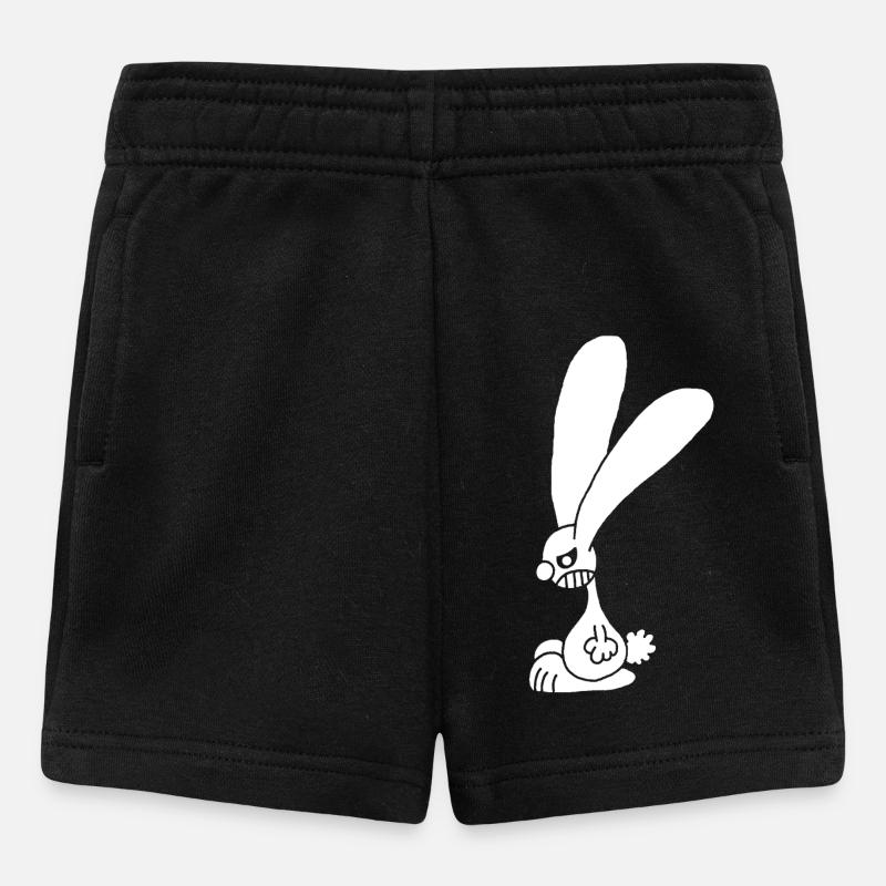 Lapin blanc grognon - Short Bébé - noir