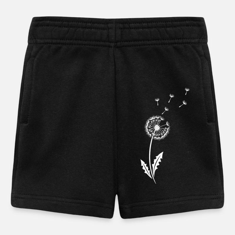 Design minimal pissenlit – Art au trait pissenlit - Short Bébé - noir