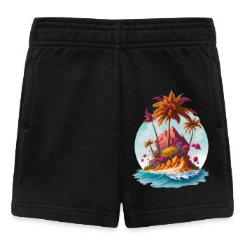 Paradis Island Palm Trees Beach Mer - Short Bébé - noir - Devant