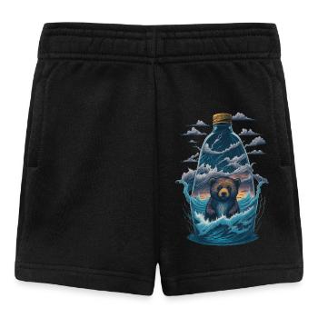 Bär Flasche - Baby Shorts - Schwarz - Vorne