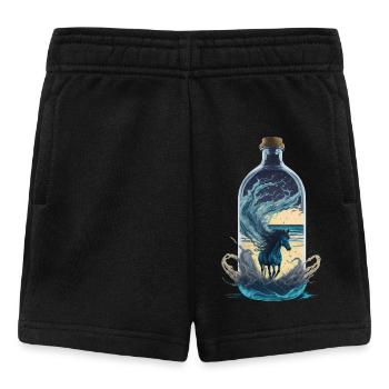 Pferd Flasche - Baby Shorts - Schwarz - Vorne