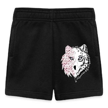 loup origami rouge - Short Bébé - noir - Devant