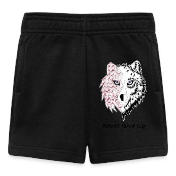 Loup origami never give up rouge - Short Bébé - noir - Devant