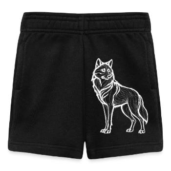 Loup majestueux - Short Bébé - noir - Devant
