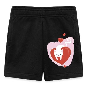 White love Cat - Baby Shorts - black - Front