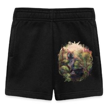 Wildkatze im Wald - Baby Shorts - Schwarz - Vorne