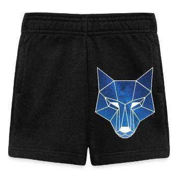Weißer Wolf und Sternenhimmel - Baby Shorts - Schwarz - Vorne