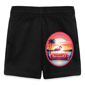 Flamingo Sofa - Baby Shorts - Schwarz - Vorne