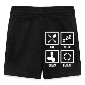 Manger, dormir, jouer aux échecs, répéter - Short Bébé - noir - Devant