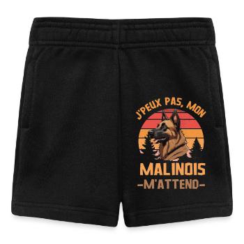 Je peux pas mon malinois berger belge m attend - Short Bébé - noir - Devant