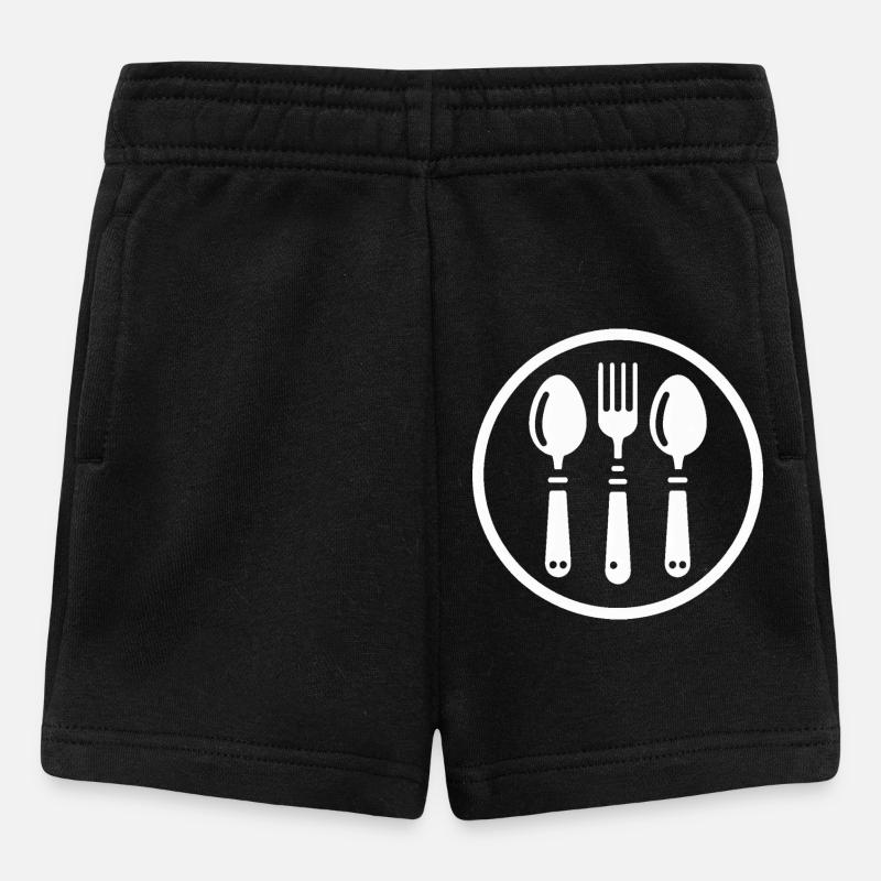 Cutlery Fork Spoon - Baby Shorts - black