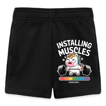 Installing Muscles Unicorn - Baby Shorts - black - Front
