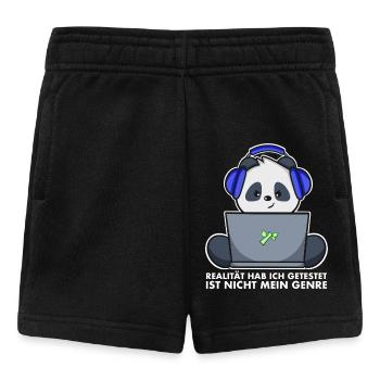 Gamer Shirt Panda - Reality Is Not My Genre - Baby Shorts - black - Front