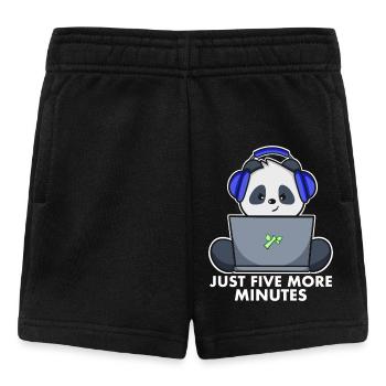 Gaming Panda Nur noch 5 Minuten - Baby Shorts - Schwarz - Vorne