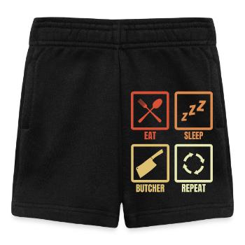 Essen Schlafen Metzgern Wiederholen - Baby Shorts - Schwarz - Vorne