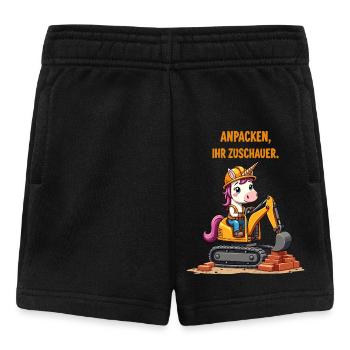 Maître excavatrice licorne - Short Bébé - noir - Devant