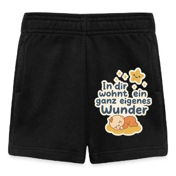 In dir wohnt ein Wunder – Baby Geschenk - Baby Shorts - Schwarz - Vorne