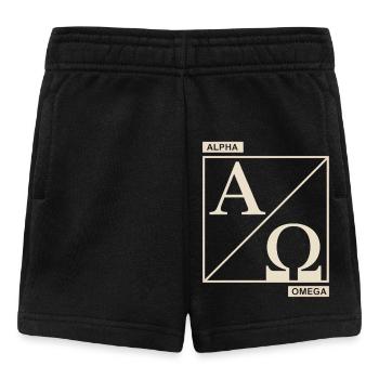 Christian Alpha Omega Symbol of Faith - Baby Shorts - black - Front