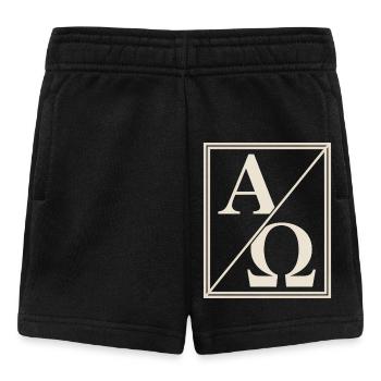 Christian Alpha Omega Sign of Faith - Baby Shorts - black - Front
