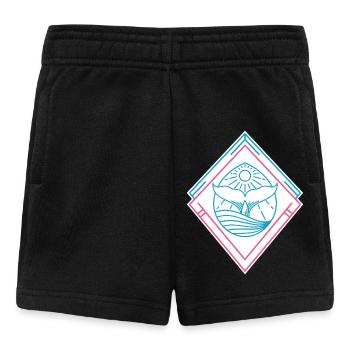 Formes géométriques de baleines – Design hipster tendance - Short Bébé - noir - Devant