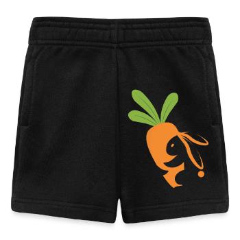 Karottenlächelndes Maskottchen - Baby Shorts - Schwarz - Vorne