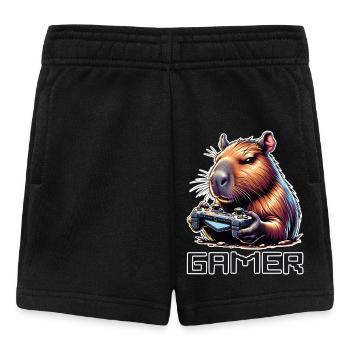 Capybara Gamer – Lustiges Gaming Zocker - Baby Shorts - Schwarz - Vorne