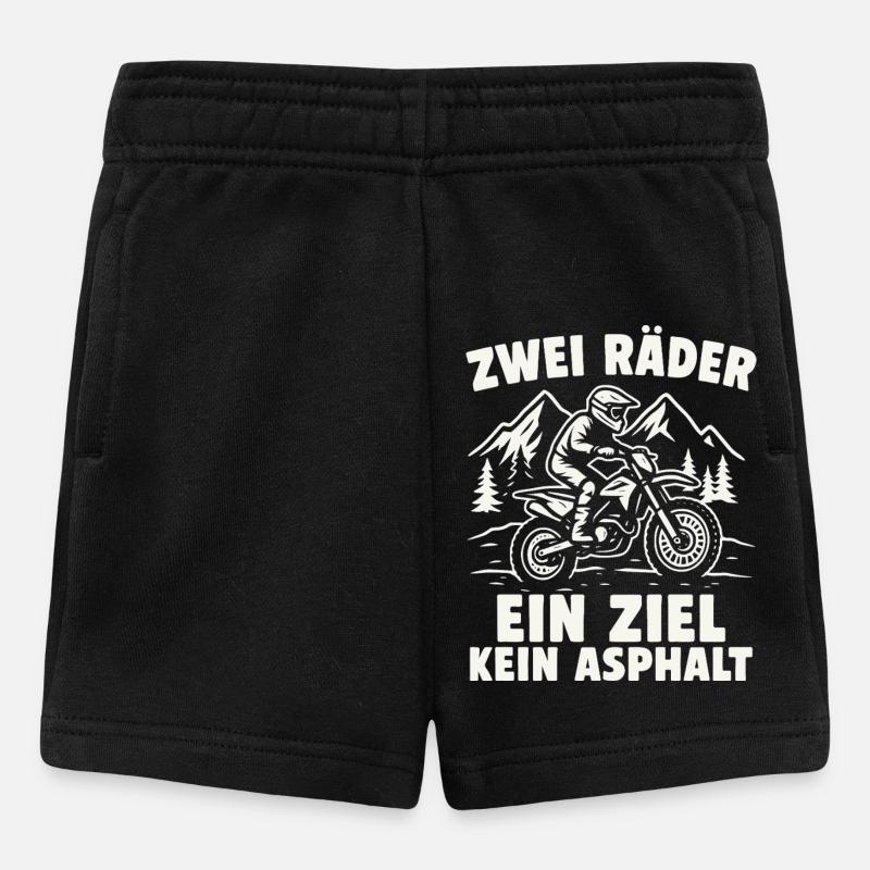 Two wheels. One goal. No asphalt. - Baby Shorts - black