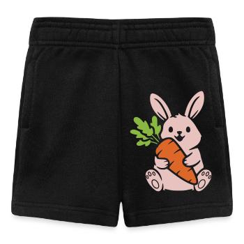 Cute Bunny with Carrot Carrot Comic - Baby Shorts - black - Front
