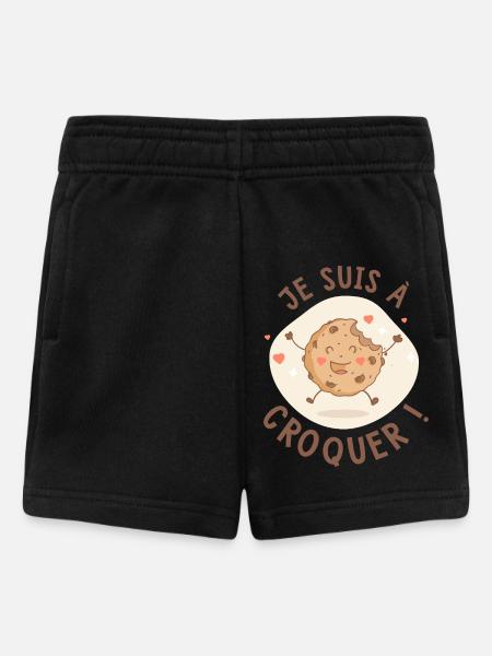 je suis croquer-humour bébé - Short Bébé - noir