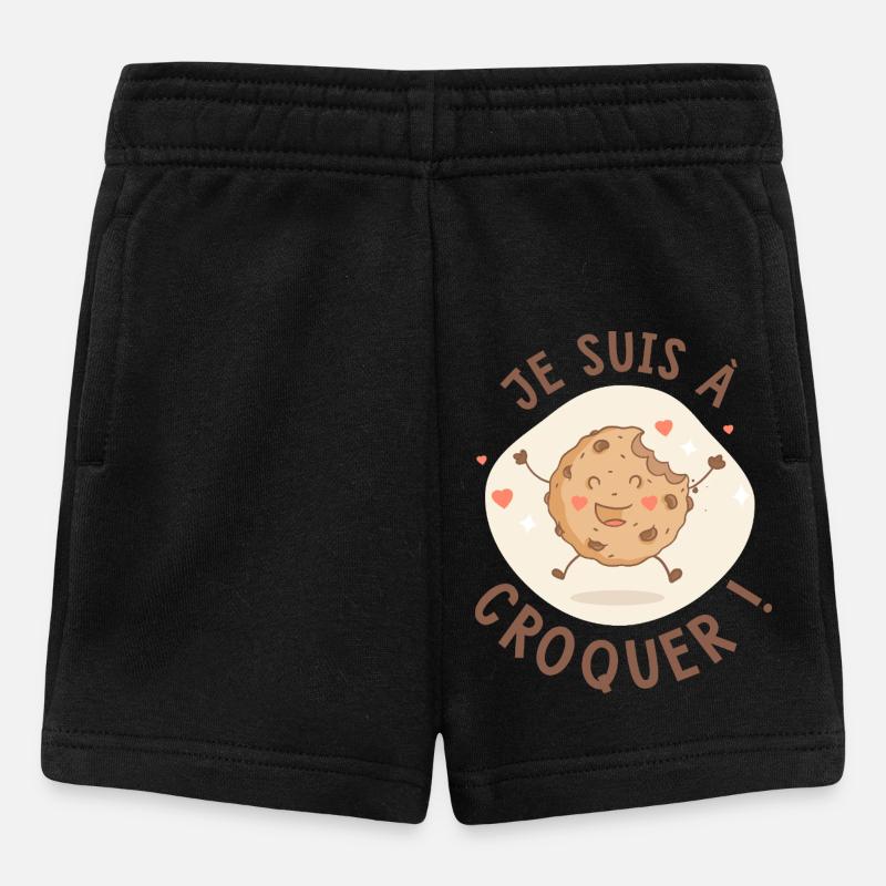 je suis croquer-humour bébé - Short Bébé - noir