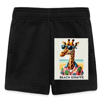 Girafe de plage avec lunettes de soleil - Short Bébé - noir - Devant