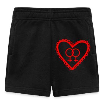 Icône du cœur d’amour lesbien - Short Bébé - noir - Devant