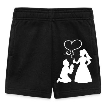 Brautpaar Ehepaar Hochzeit - Baby Shorts - Schwarz - Vorne
