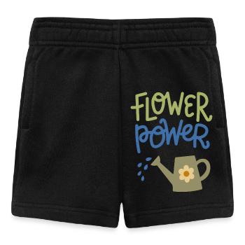 Flower Power Cute Gardening Watering Can Design - Baby Shorts - Schwarz - Vorne