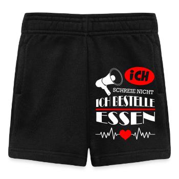 Ich schreie nicht Ich bestelle Essen - Baby Shorts - Schwarz - Vorne