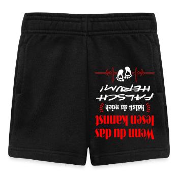 Falsch herum Baby Strampler Babysprüche - Baby Shorts - Schwarz - Vorne