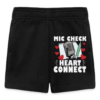 Mic Check Heart Connect Slam Poetry - Baby Shorts - Schwarz - Vorne