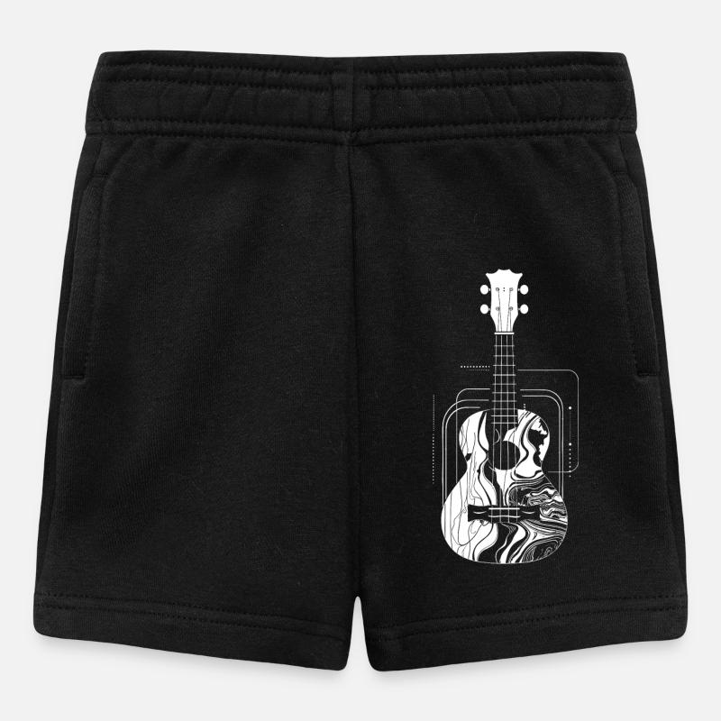 Ukulele Zeichnung - Baby Shorts - Schwarz