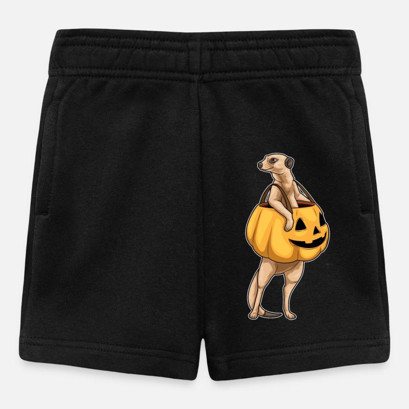 Erdmännchen Halloween Jack O'Lantern - Baby Shorts - Schwarz