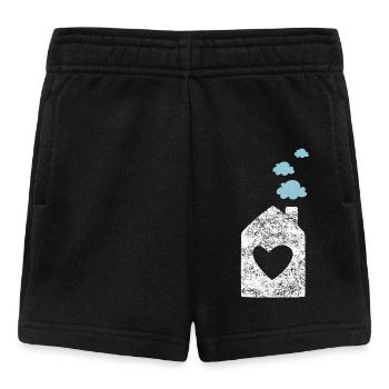 Haus Herz Grunge Wolke Kinderzimmer Sweet Home - Baby Shorts - Schwarz - Vorne