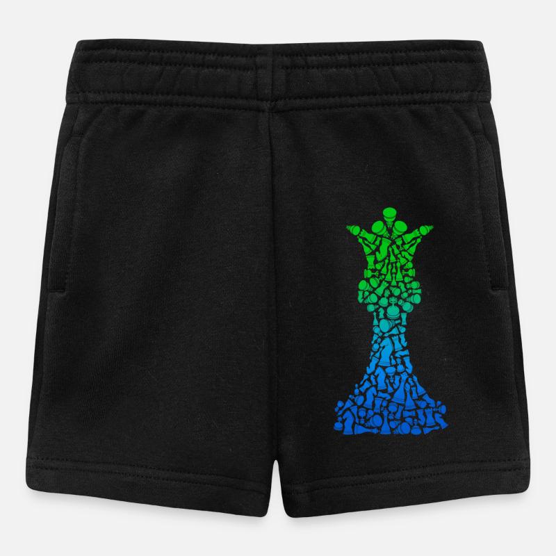 Pièces d’échecs Jeu d’échecs Joueur d’échecs - Short Bébé - noir