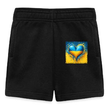 Ukraine Herz Flagge Wassertropfen Design - Baby Shorts - Schwarz - Vorne
