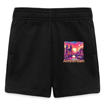 Amsterdam Coucher de soleil Canal Violet Grunge - Short Bébé - noir - Devant