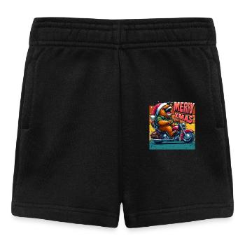 Joyeux Noël Ours Moto Motard Rétro Cool Drôle - Short Bébé - noir - Devant
