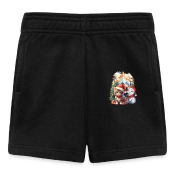 Katzen Santa Nikolaus Weihnachten Bescherung Kind - Baby Shorts - Schwarz - Vorne