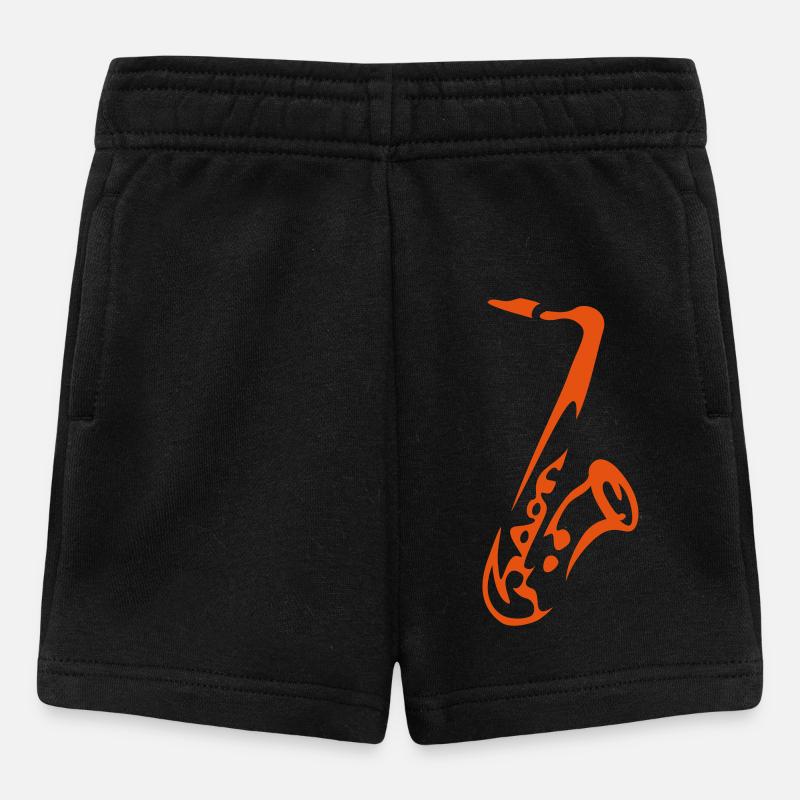 Saxy - Expressive Saxophon Silhouette Design - Baby Shorts - Schwarz