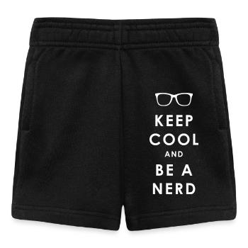 NERDY forever - Keep Cool und Be a Nerd - Baby Shorts - Schwarz - Vorne